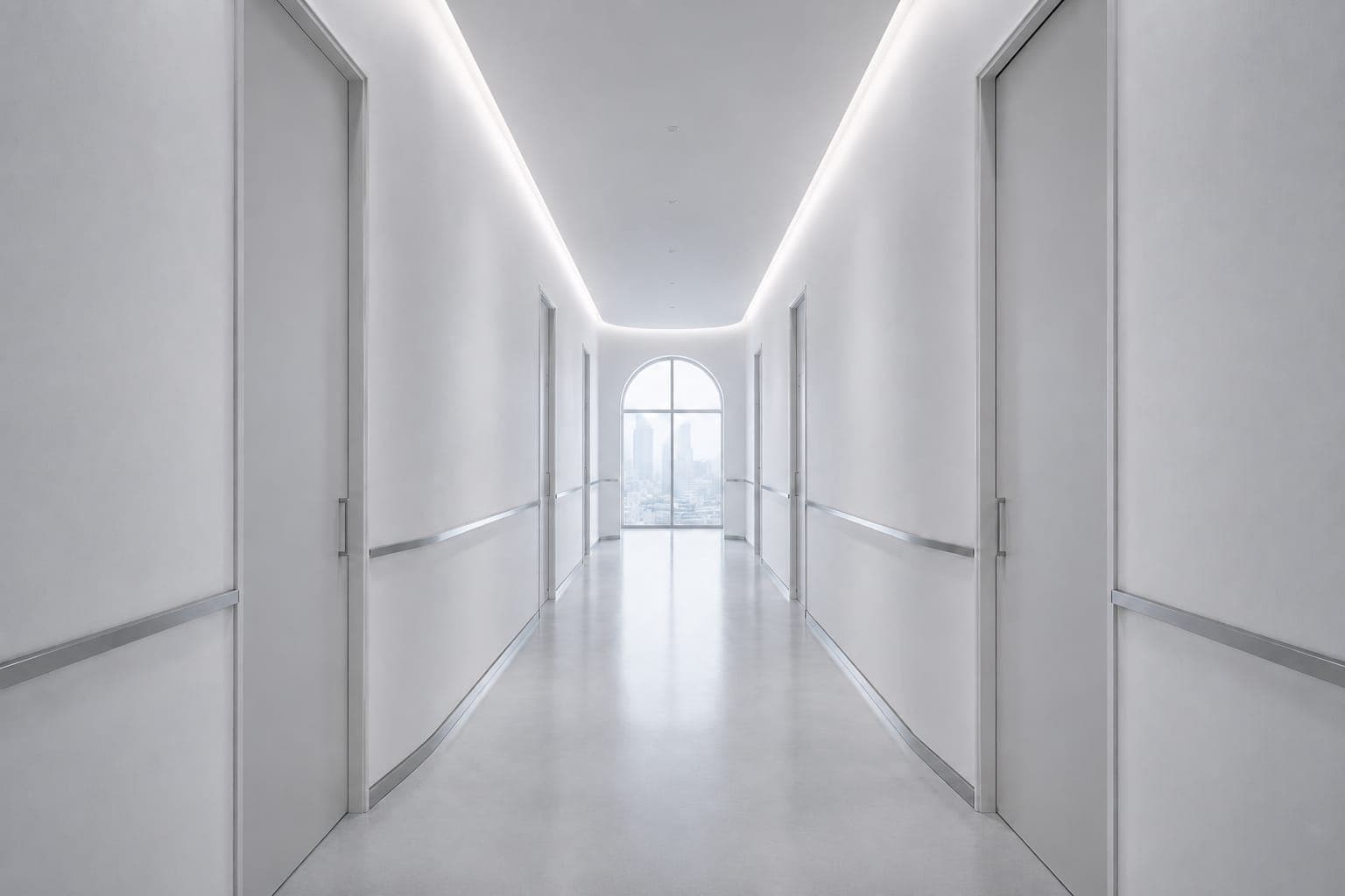 A quiet corridor between treatment rooms