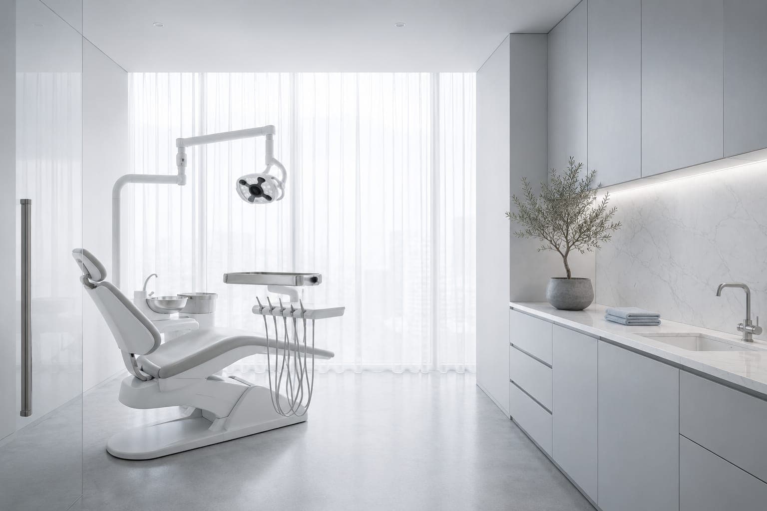 A treatment suite prepared for an appointment