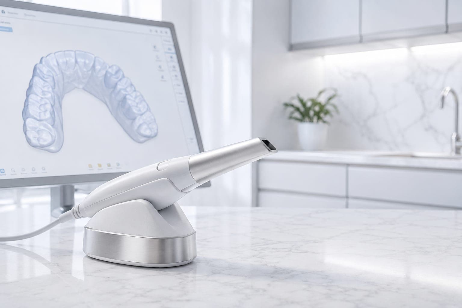 An intraoral scanner in use