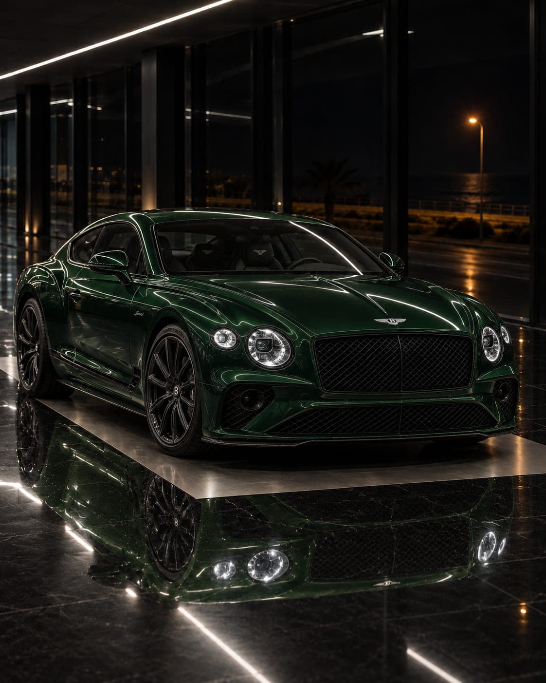 2022 Bentley Continental GT Speed, three-quarter front on the showroom floor