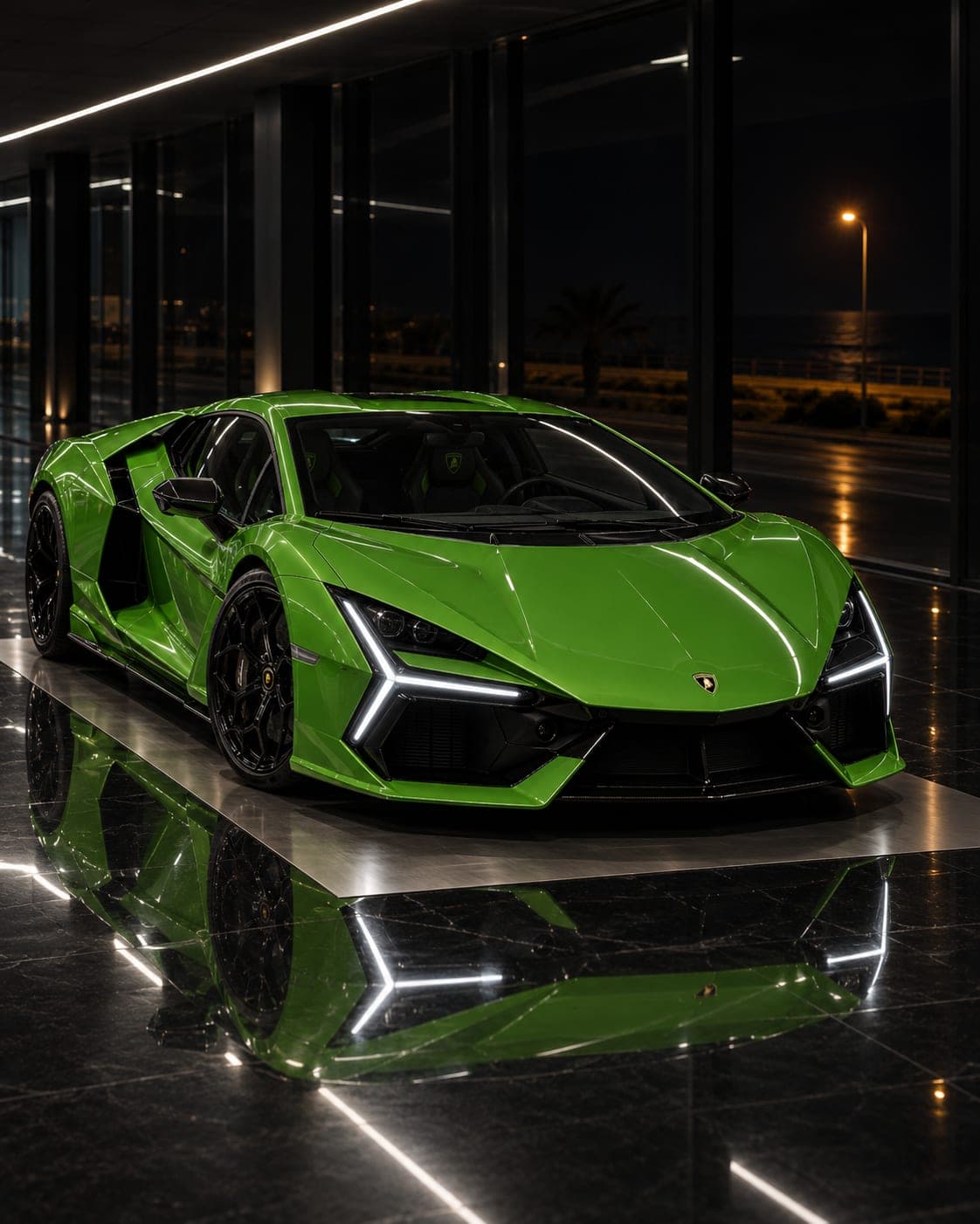 2025 Lamborghini Revuelto, three-quarter front on the showroom floor