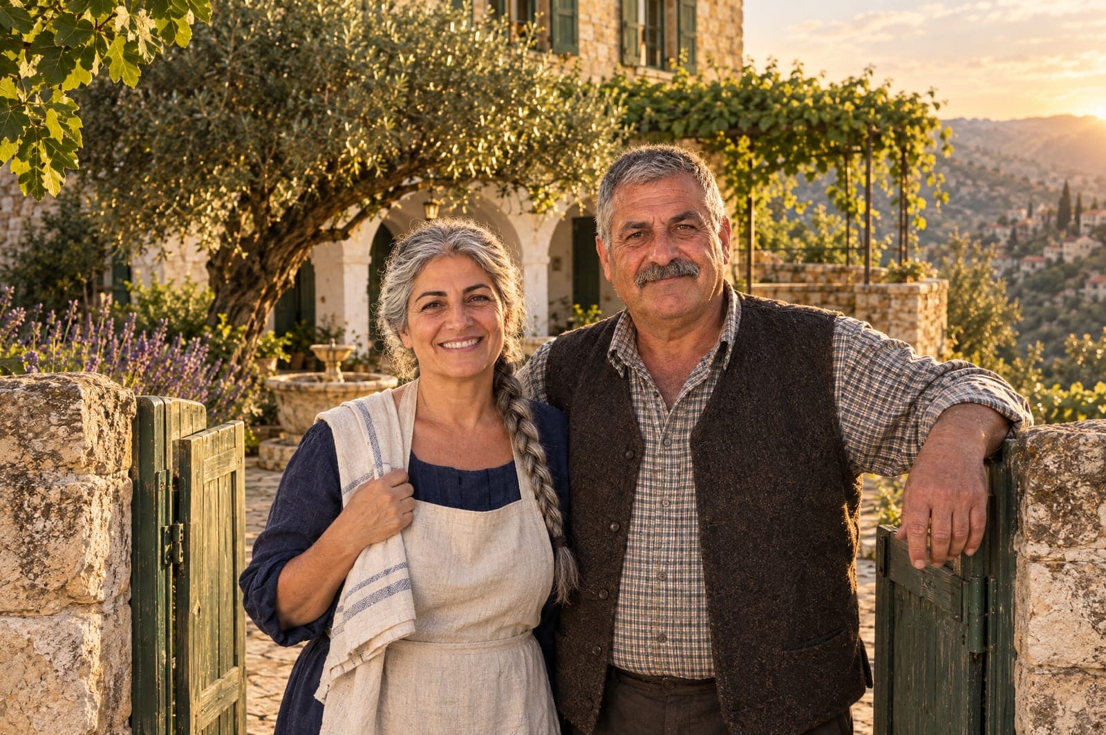 Elias and Hala at the gate