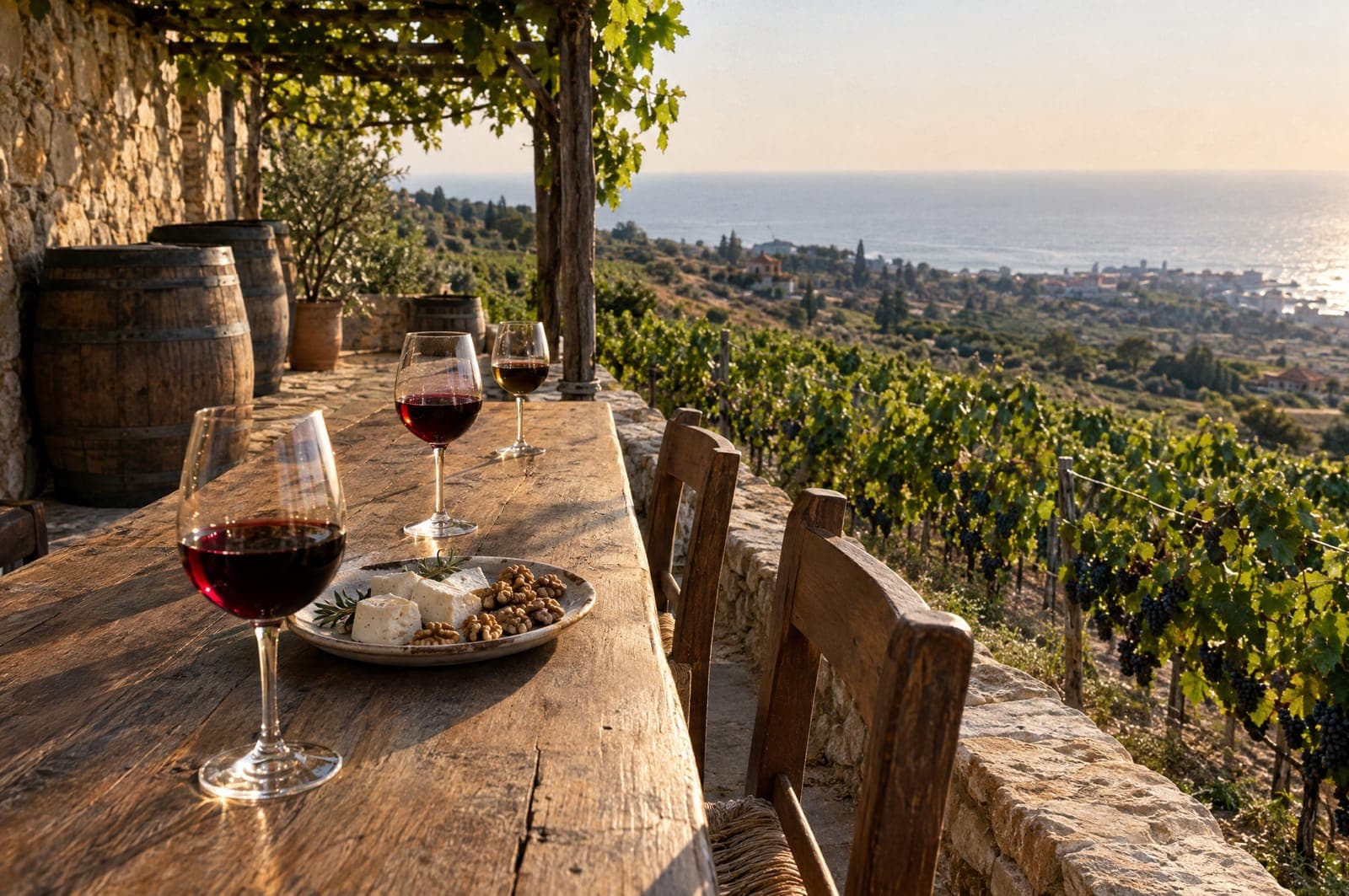 Wine at a Batroun winery
